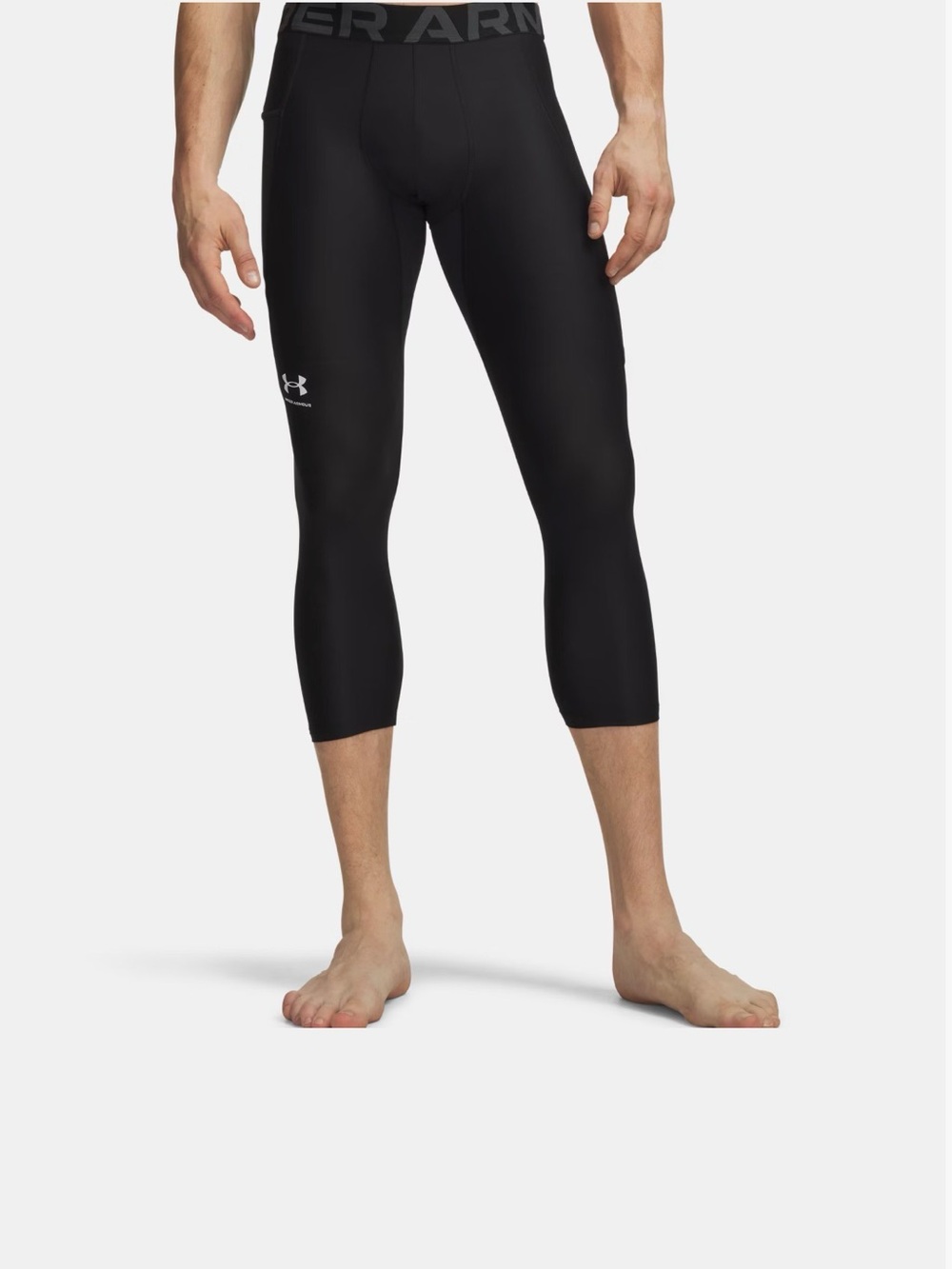 Under Armour Men’s Black 3/4 Compression Leggings Large Heatgear.